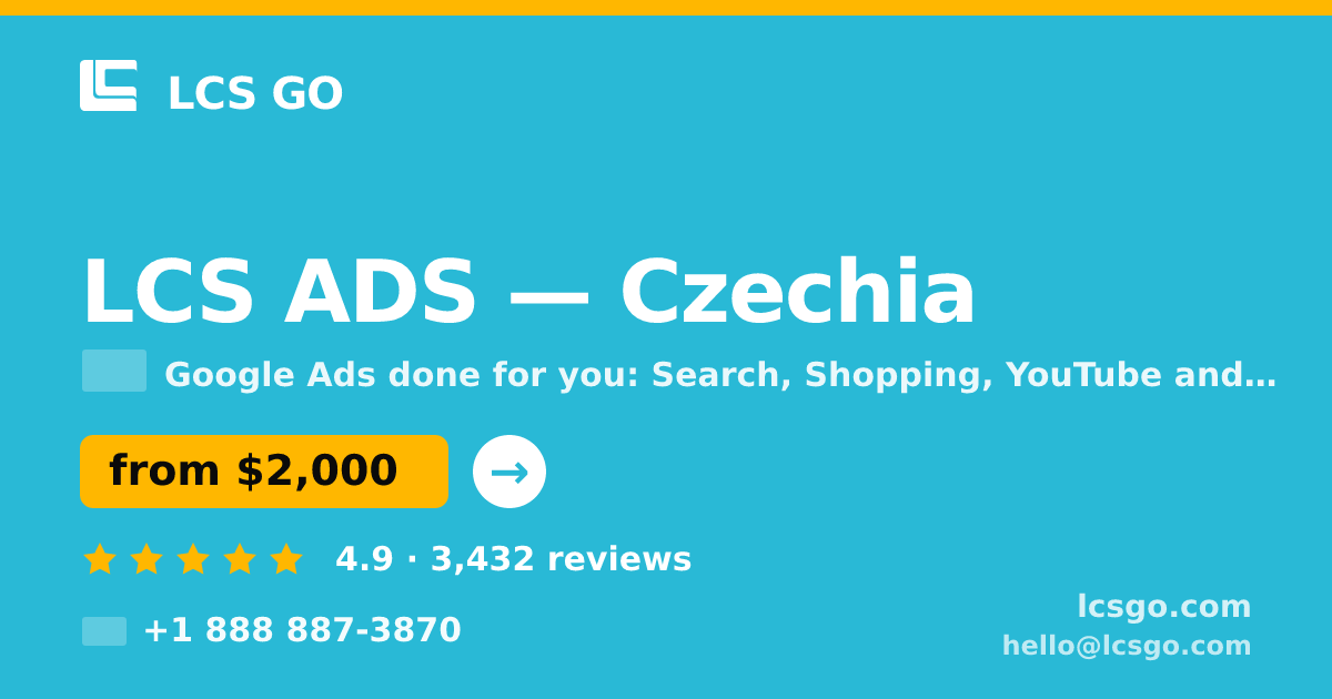LCS ADS in Czechia — from $2,000/mo, rated 4.9/5 by 3432 clients. LCS GO.