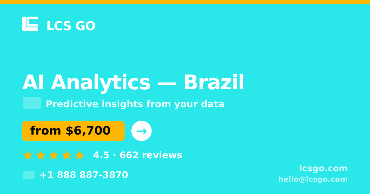 AI Analytics in Brazil — from $6,700, rated 4.5/5 by 662 clients. LCS GO.