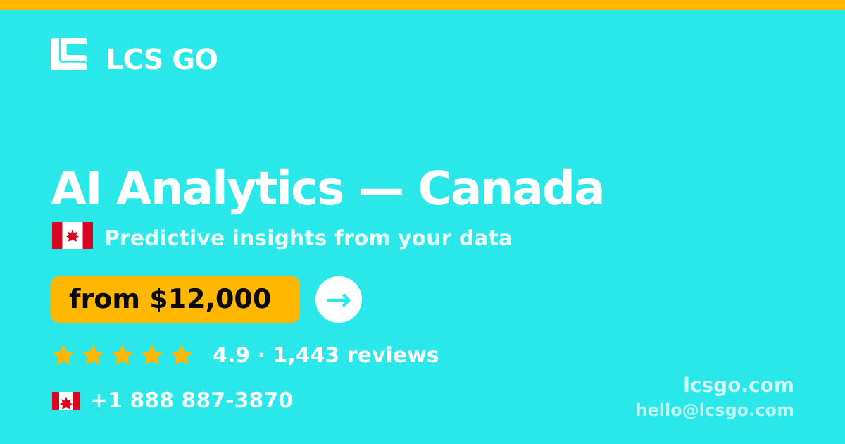 AI Analytics in Canada — from $12,000, rated 4.9/5 by 1443 clients. LCS GO.