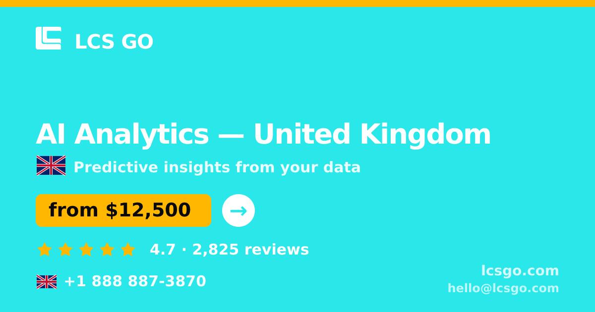 AI Analytics in Leeds — from $12,500, rated 4.9/5 by 2233 clients. LCS GO.