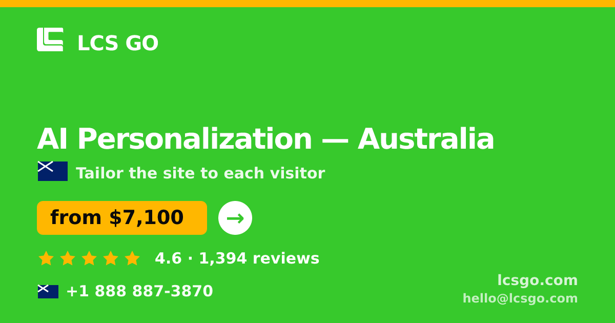 AI Personalization in Perth — from $6,100, rated 5/5 by 1748 clients. LCS GO.
