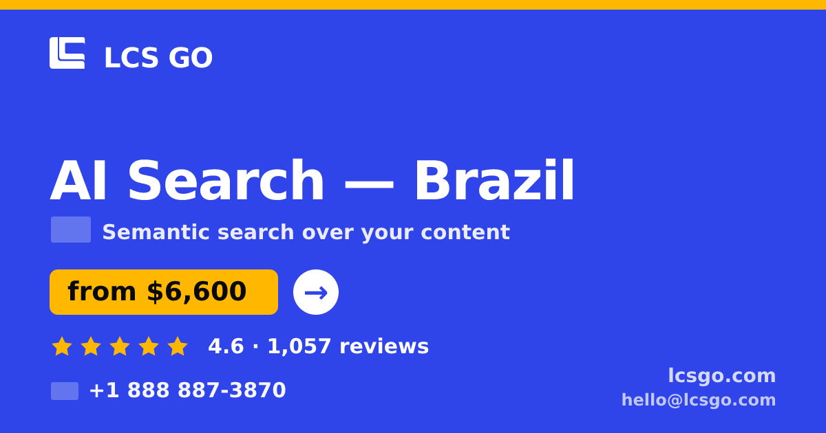 AI Search in Brazil — from $6,600, rated 4.6/5 by 1057 clients. LCS GO.