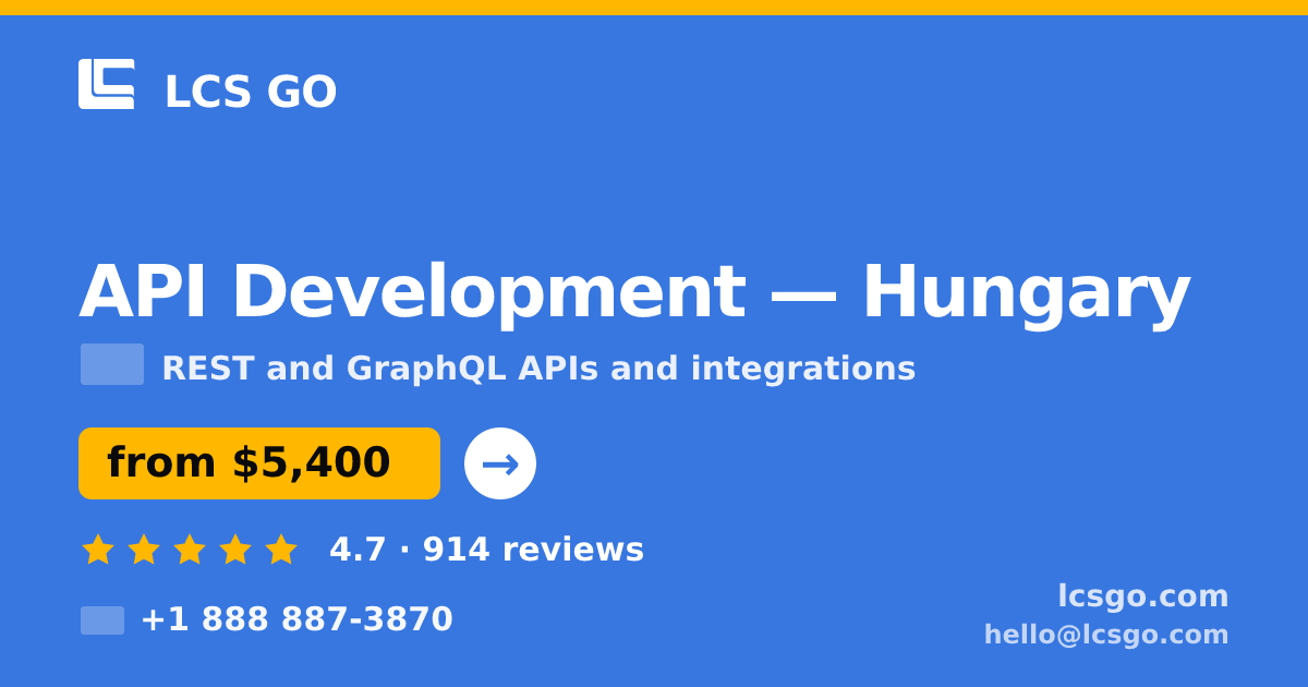 API Development in Hungary — from $5,400, rated 4.7/5 by 914 clients. LCS GO.