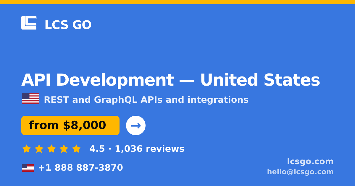 API Development in United States — from $8,000, rated 4.5/5 by 1036 clients. LCS GO.