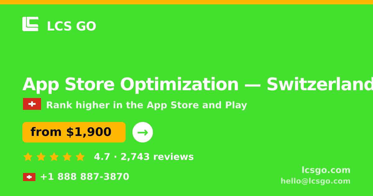 App Store Optimization in Basel — from $2,100/mo, rated 4.9/5 by 618 clients. LCS GO.