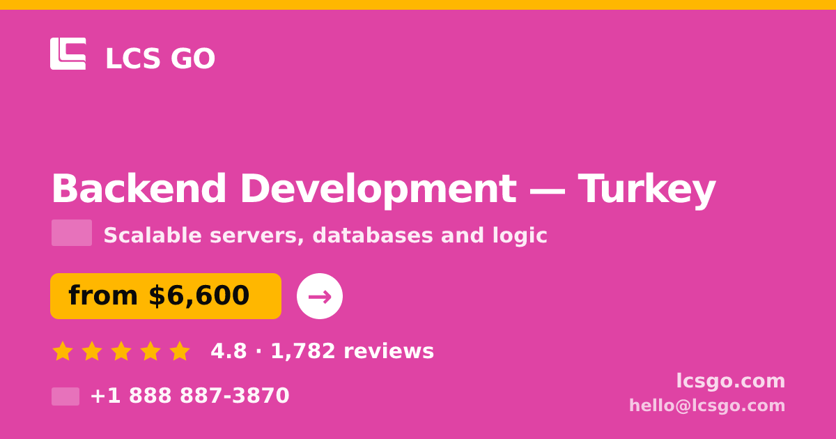 Backend Development in Ankara — from $5,000, rated 4.6/5 by 621 clients. LCS GO.