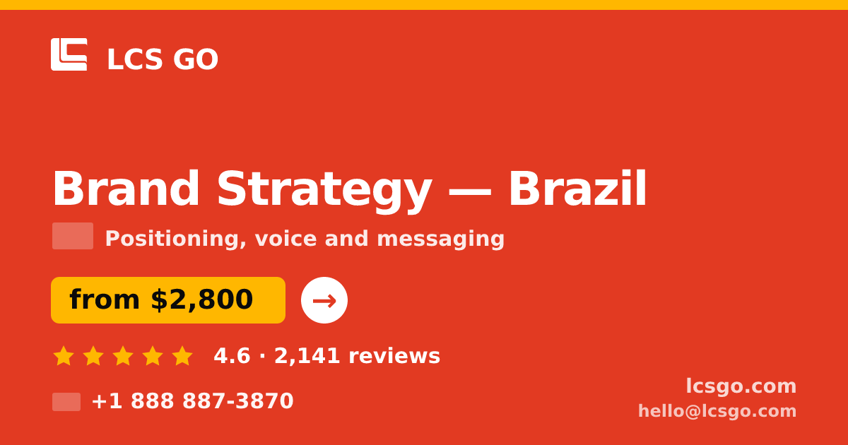 Brand Strategy in Brazil — from $2,800, rated 4.6/5 by 2141 clients. LCS GO.