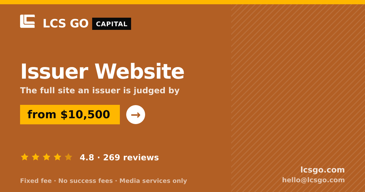 Issuer Website — from $10,500, rated 4.8/5 across 269 reviews. LCS GO.