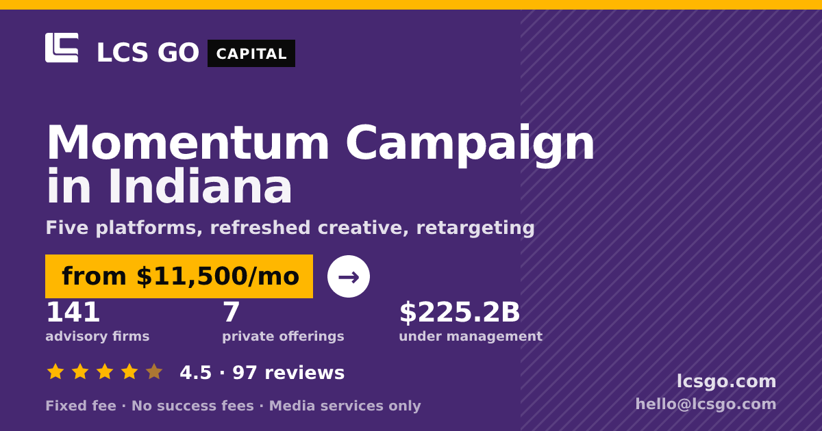 Momentum Campaign in Indiana — from $11,500/mo, rated 4.5/5 across 97 reviews. LCS GO.