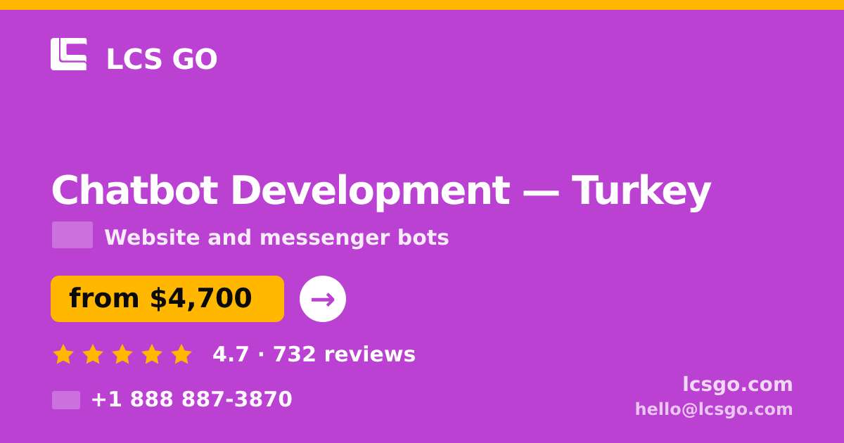 Chatbot Development in İzmir — from $2,500, rated 4.6/5 by 1136 clients. LCS GO.