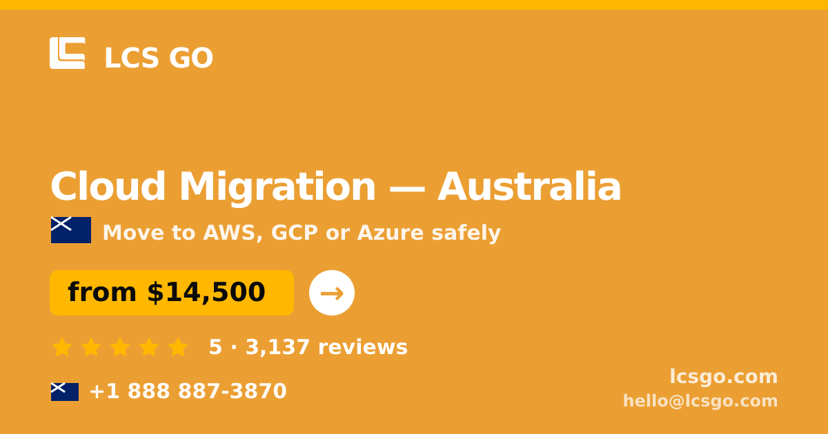 Cloud Migration in Perth — from $19,000, rated 4.8/5 by 1843 clients. LCS GO.