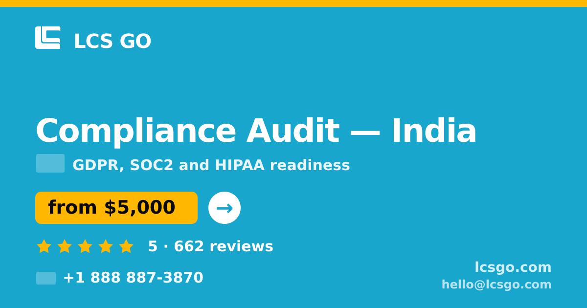 Compliance Audit in India — from $5,000, rated 5/5 by 662 clients. LCS GO.