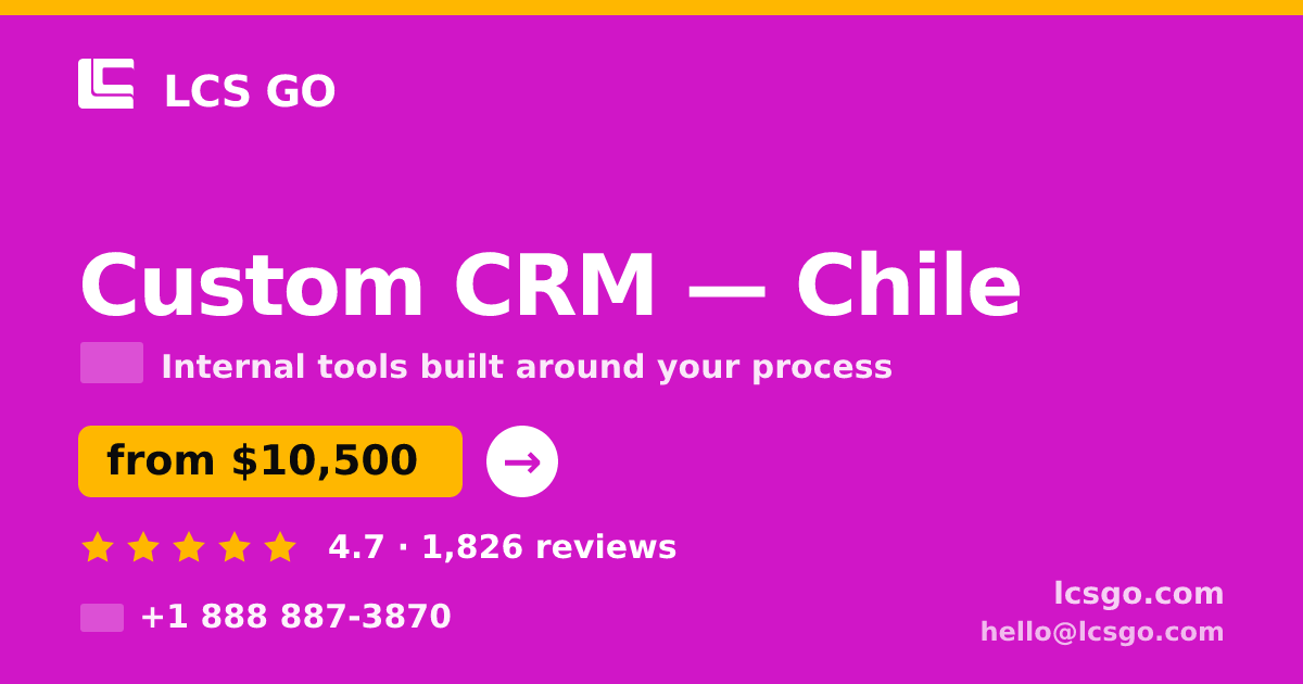 Custom CRM in Chile — from $10,500, rated 4.7/5 by 1826 clients. LCS GO.