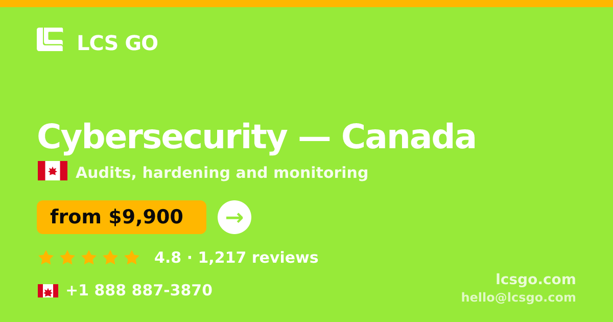 Cybersecurity in Toronto — from $13,000, rated 4.5/5 by 559 clients. LCS GO.