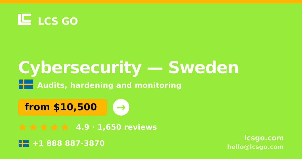 Cybersecurity in Malmö — from $16,000, rated 4.8/5 by 2725 clients. LCS GO.