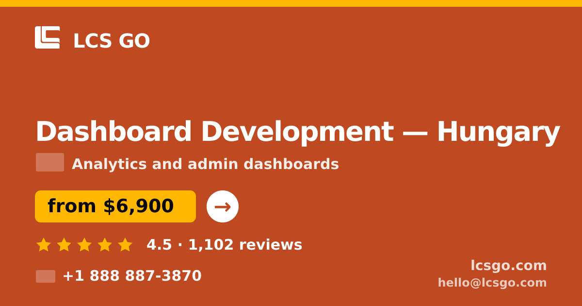 Dashboard Development in Hungary — from $6,900, rated 4.5/5 by 1102 clients. LCS GO.
