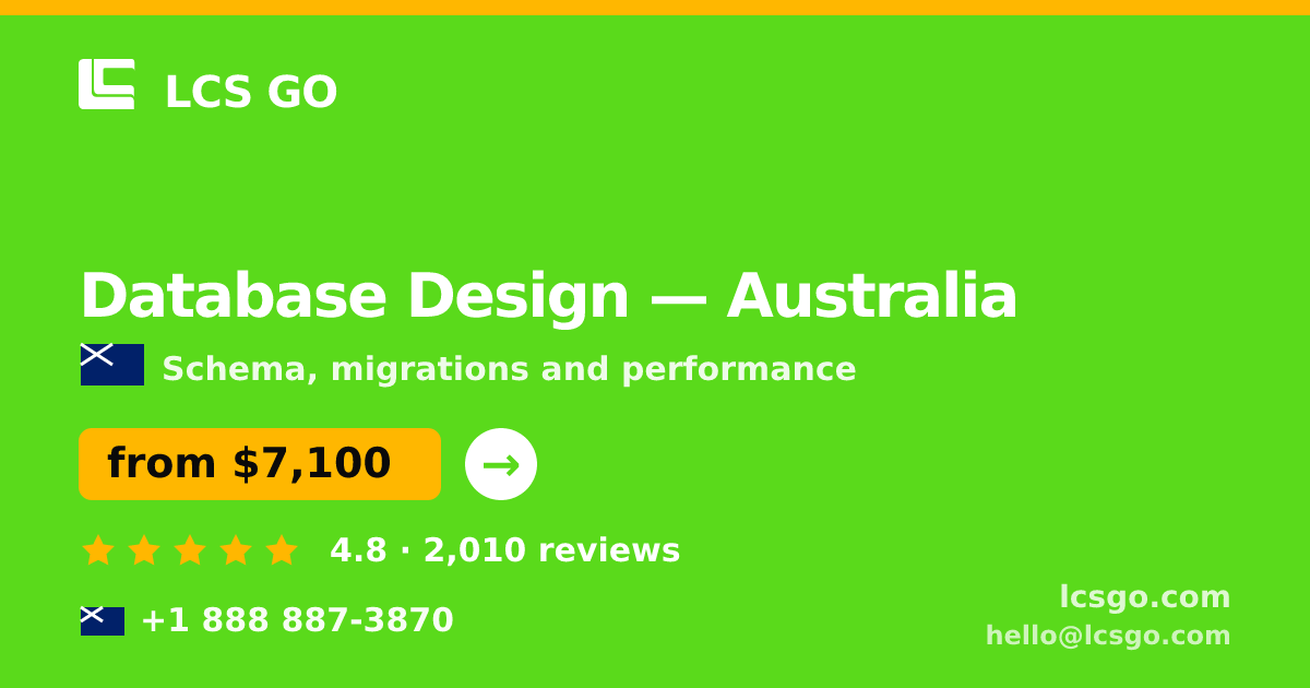 Database Design in Perth — from $7,000, rated 4.7/5 by 660 clients. LCS GO.