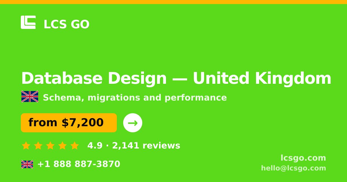 Database Design in Glasgow — from $6,800, rated 4.7/5 by 1593 clients. LCS GO.