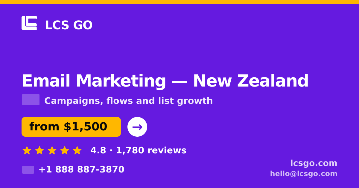 Email Marketing in Christchurch — from $1,500/mo, rated 4.6/5 by 1561 clients. LCS GO.