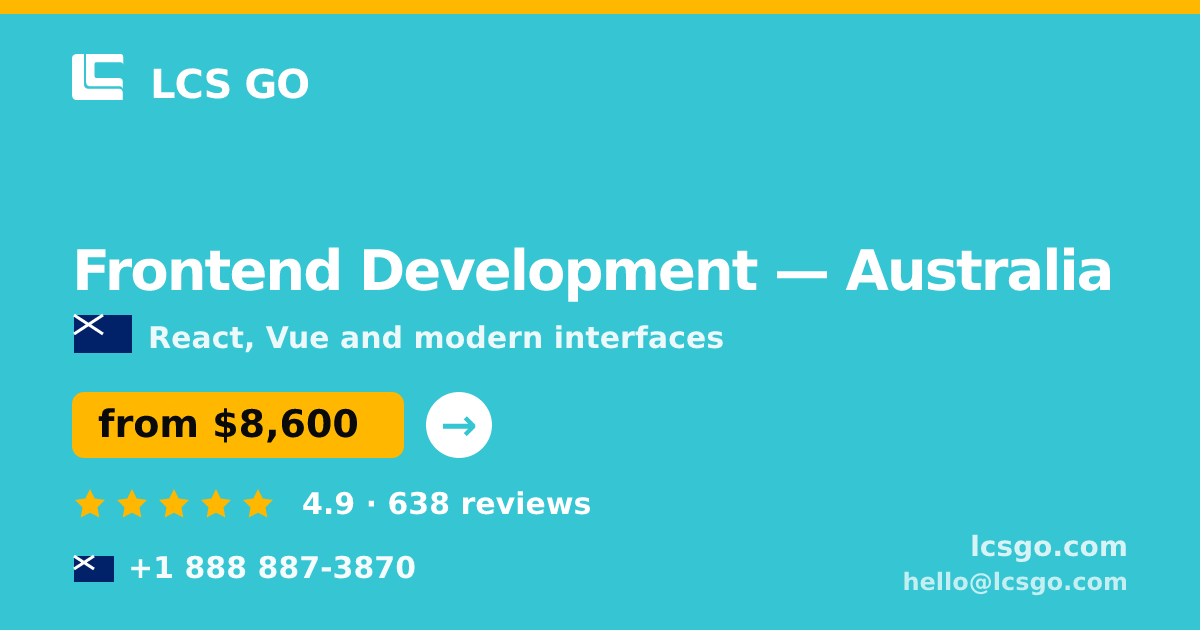 Frontend Development in Sydney — from $8,700, rated 4.5/5 by 1007 clients. LCS GO.