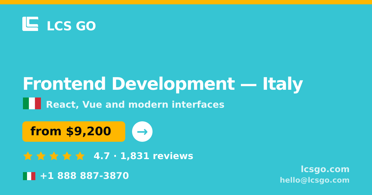 Frontend Development in Milan — from $7,700, rated 4.6/5 by 1622 clients. LCS GO.