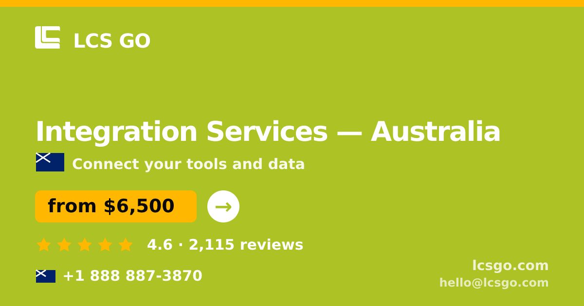 Integration Services in Sydney — from $7,800, rated 4.8/5 by 1113 clients. LCS GO.