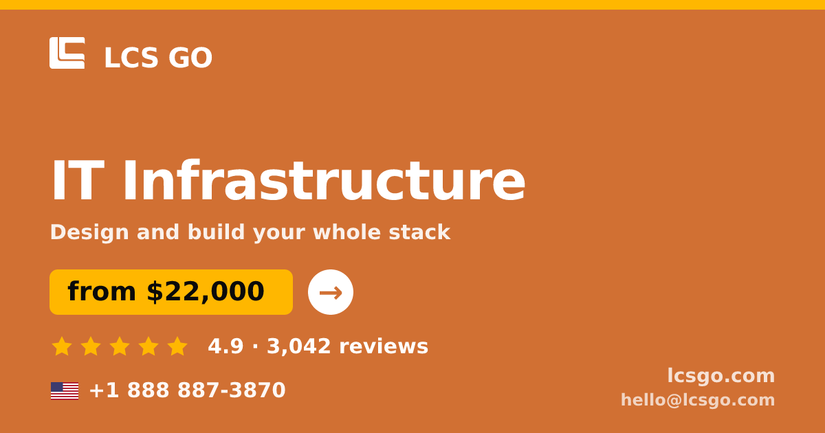 IT Infrastructure in the USA — from $22,000, rated 4.9/5 by 3042 clients. LCS GO.