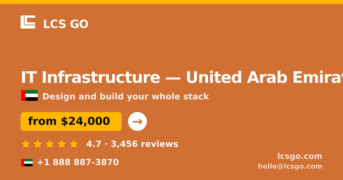 IT Infrastructure in United Arab Emirates — from $24,000, rated 4.7/5 by 3456 clients. LCS GO.