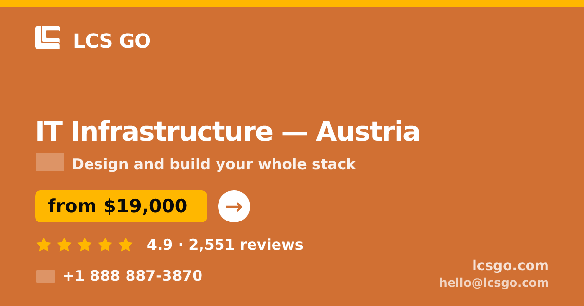 IT Infrastructure in Austria — from $19,000, rated 4.9/5 by 2551 clients. LCS GO.