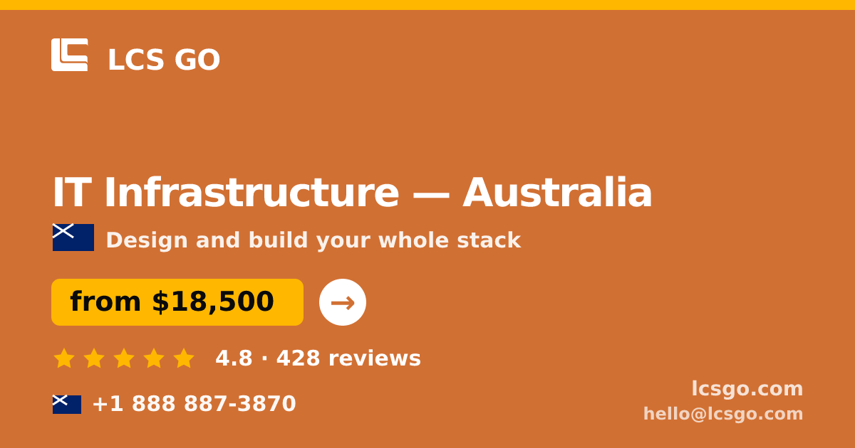 IT Infrastructure in Australia — from $18,500, rated 4.8/5 by 428 clients. LCS GO.