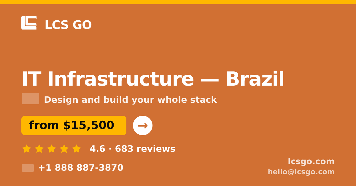 IT Infrastructure in Brazil — from $15,500, rated 4.6/5 by 683 clients. LCS GO.