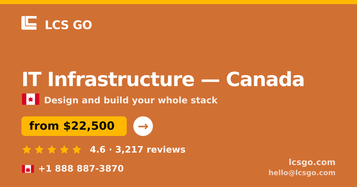 IT Infrastructure in Canada — from $22,500, rated 4.6/5 by 3217 clients. LCS GO.