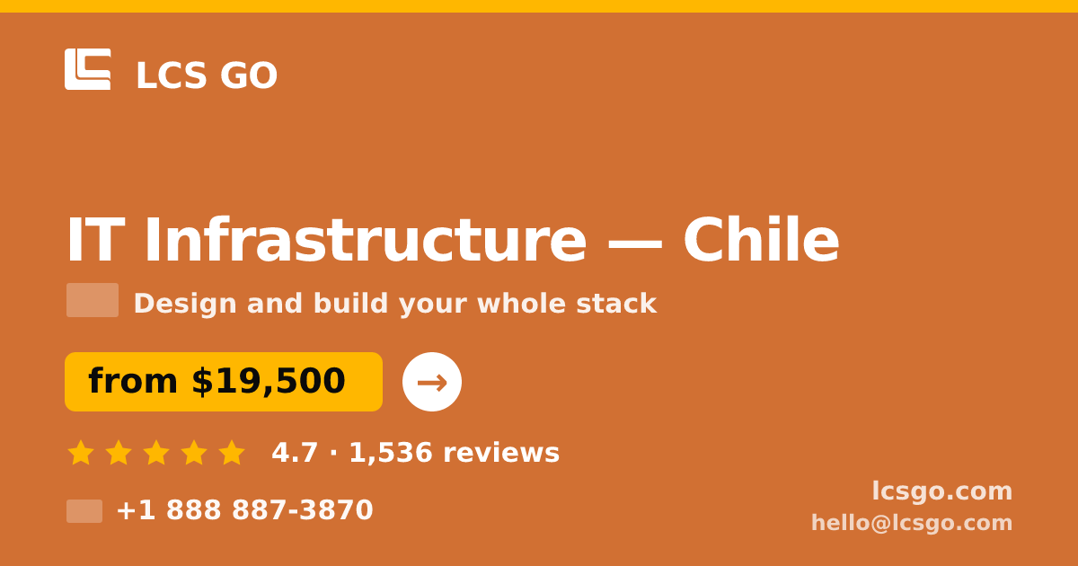 IT Infrastructure in Chile — from $19,500, rated 4.7/5 by 1536 clients. LCS GO.