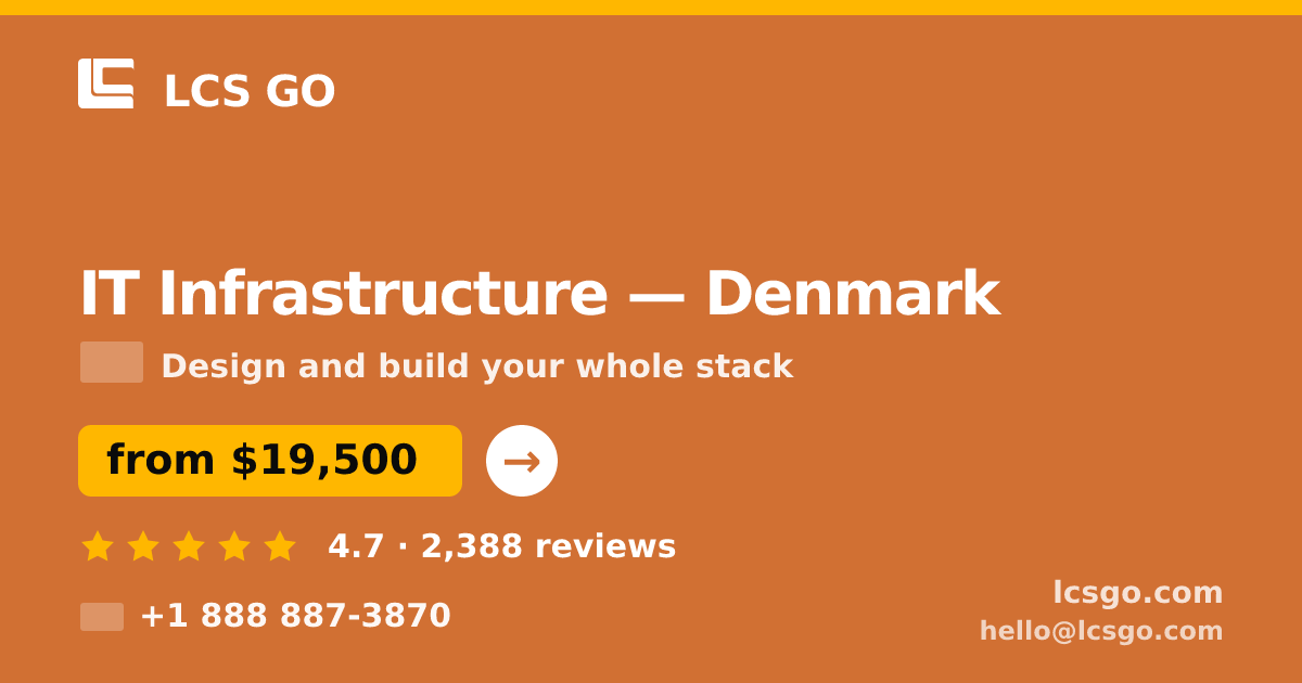 IT Infrastructure in Denmark — from $19,500, rated 4.7/5 by 2388 clients. LCS GO.