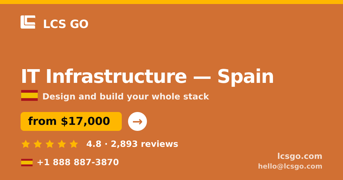 IT Infrastructure in Spain — from $17,000, rated 4.8/5 by 2893 clients. LCS GO.