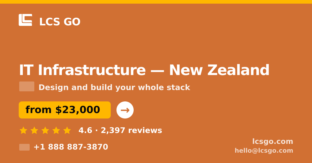 IT Infrastructure in New Zealand — from $23,000, rated 4.6/5 by 2397 clients. LCS GO.
