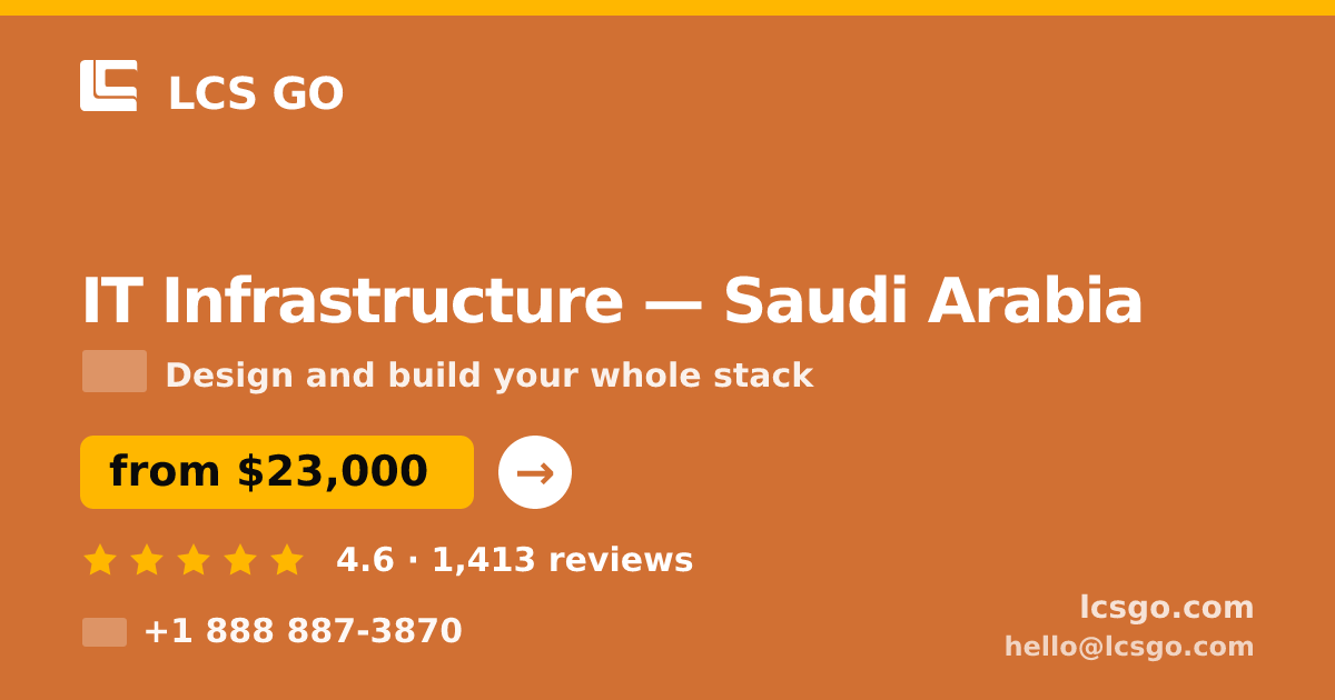 IT Infrastructure in Jeddah — from $29,500, rated 4.7/5 by 3266 clients. LCS GO.