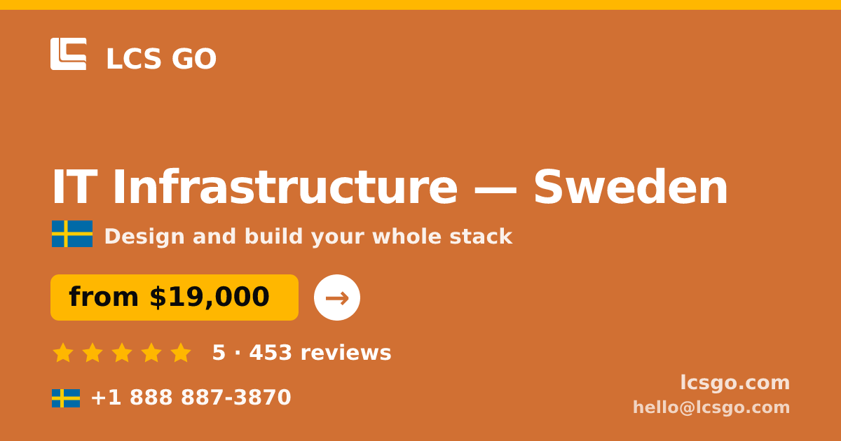 IT Infrastructure in Malmö — from $22,000, rated 4.7/5 by 809 clients. LCS GO.