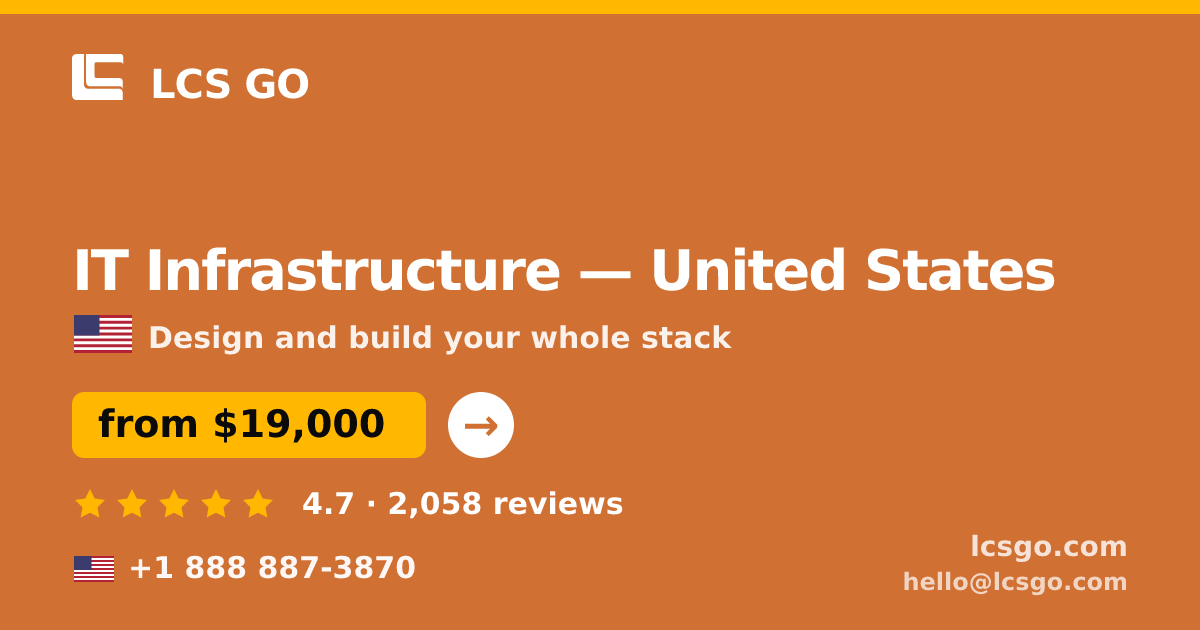 IT Infrastructure in United States — from $19,000, rated 4.7/5 by 2058 clients. LCS GO.