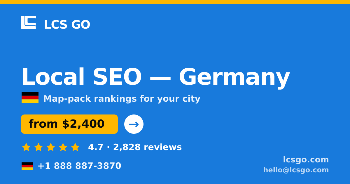 Local SEO in Berlin — from $2,000/mo, rated 5/5 by 1478 clients. LCS GO.