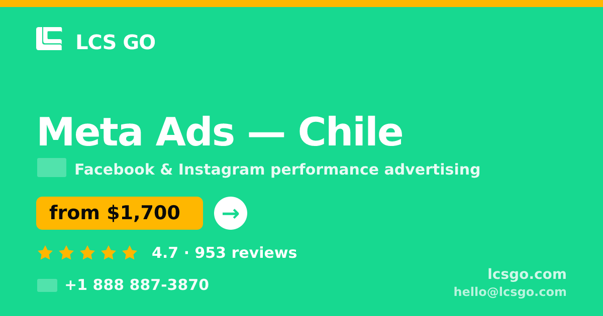 Meta Ads in Chile — from $1,700/mo, rated 4.7/5 by 953 clients. LCS GO.