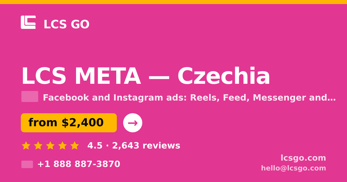 LCS META in Czechia — from $2,400/mo, rated 4.5/5 by 2643 clients. LCS GO.