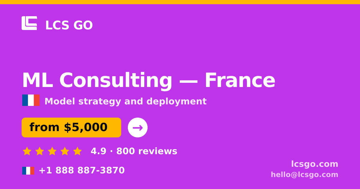 ML Consulting in France — from $5,000, rated 4.9/5 by 800 clients. LCS GO.
