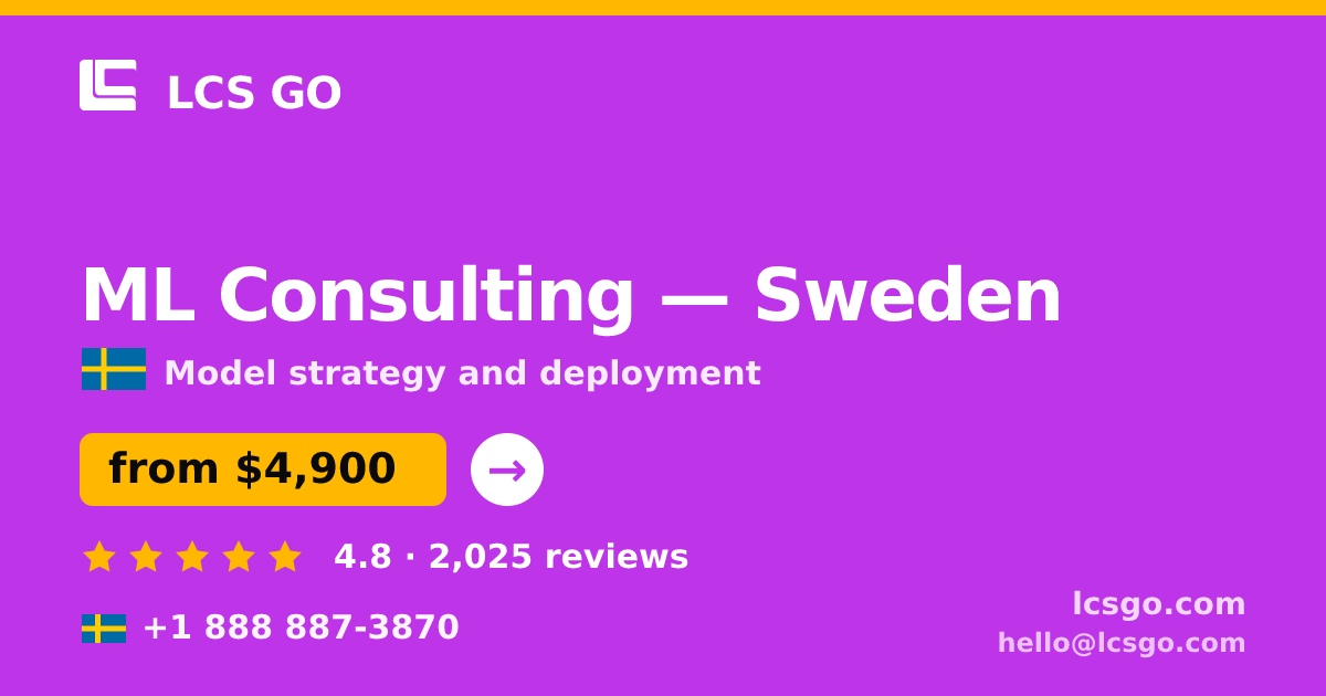 ML Consulting in Sweden — from $4,900, rated 4.8/5 by 2025 clients. LCS GO.