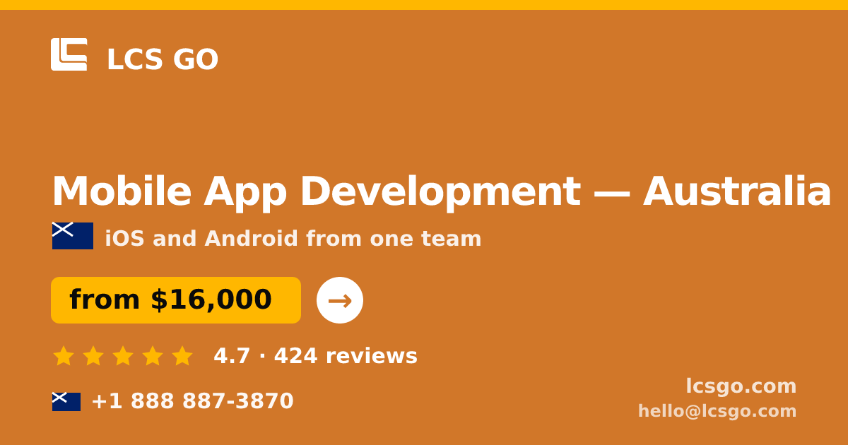Mobile App Development in Brisbane — from $21,000, rated 4.7/5 by 1234 clients. LCS GO.