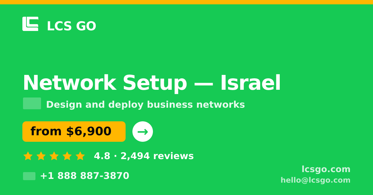 Network Setup in Haifa — from $7,700, rated 5/5 by 1937 clients. LCS GO.