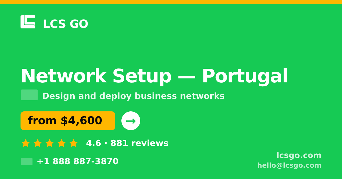 Network Setup in Portugal — from $4,600, rated 4.6/5 by 881 clients. LCS GO.