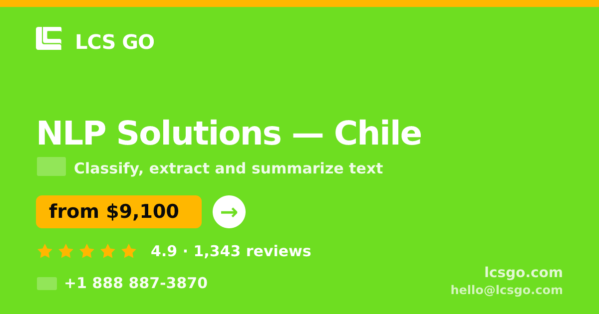 NLP Solutions in Chile — from $9,100, rated 4.9/5 by 1343 clients. LCS GO.
