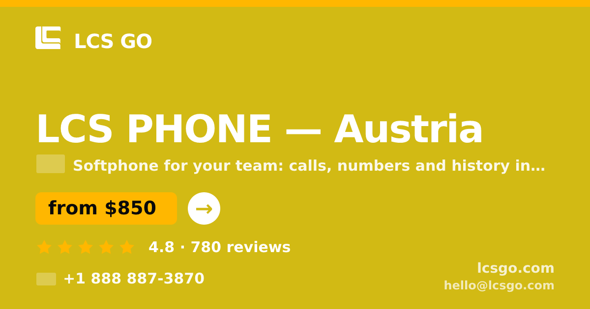 LCS PHONE in Graz — from $1,100/mo, rated 4.7/5 by 3472 clients. LCS GO.
