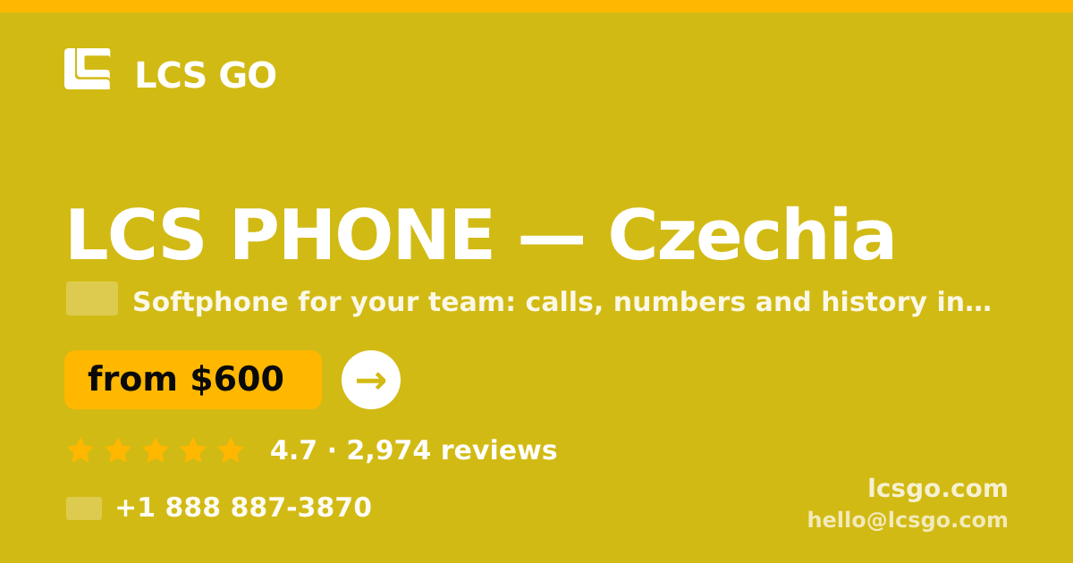LCS PHONE in Czechia — from $600/mo, rated 4.7/5 by 2974 clients. LCS GO.
